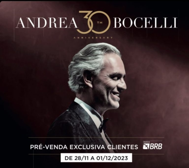 BRB divulga pré-venda exclusiva para concerto de Andrea Bocelli em celebração aos 30 anos de carreira