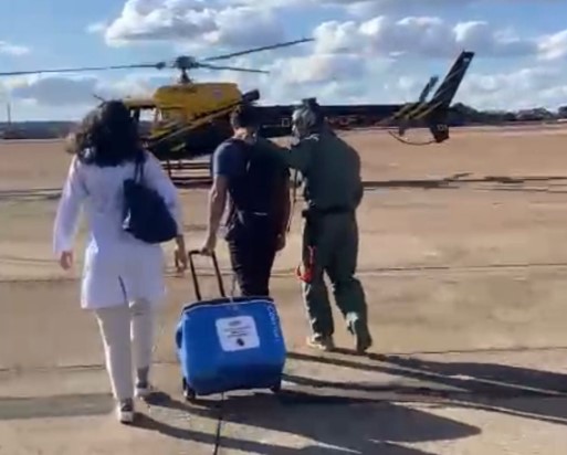 Mais um coração é transportado pelo helicóptero do Detran-DF